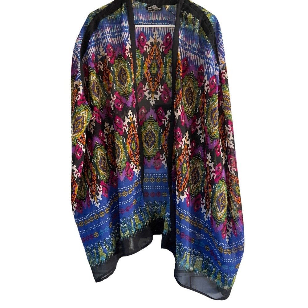 Angie Bohemian Kimono Cardigan Women's Size Large Duster Festival Gypsy